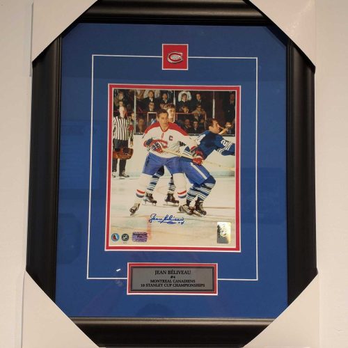 Jean Beliveau Autographed Photo 8x10 Framed | Stakk