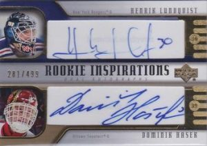 Rookie Inspirations Dual Auto Henrik Lundqvist, Dominik Hasek